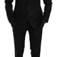 Dolce & Gabbana Elegant Black Crystal-Embellished Two-Piece Suit