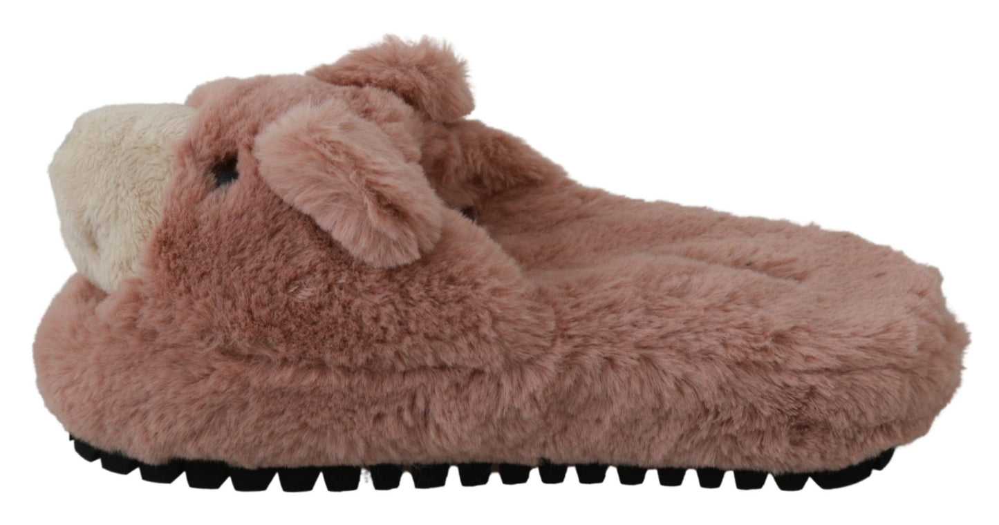 Dolce & Gabbana Chic Pink Bear House Slippers by D&G