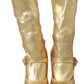 Dolce & Gabbana Elegant Gold Crystal Booties