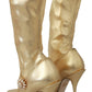 Dolce & Gabbana Elegant Gold Crystal Booties