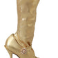 Dolce & Gabbana Elegant Gold Crystal Booties