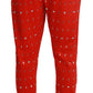 Dolce & Gabbana Chic Red Piggy Bank Print Sweatpants