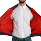 Dolce & Gabbana Vibrant Red Bomber Jacket with Multicolor Motif