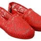 Dolce & Gabbana Red Viscose Espadrilles Flat Shoes