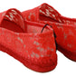 Dolce & Gabbana Red Viscose Espadrilles Flat Shoes