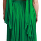 Dolce & Gabbana Elegant Sleeveless Pleated Silk Maxi Dress