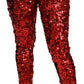 Dolce & Gabbana Elegant High-Waist Cropped Red Trousers