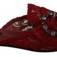 Dolce & Gabbana Radiant Red Slide Flats with Crystal Embellishments