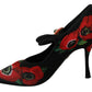 Dolce & Gabbana Floral Mary Janes Pumps with Crystal Detail