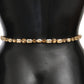 Dolce & Gabbana White Leather Crystals Waist Belt