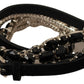 Dolce & Gabbana Luxurious Black Crystal-Embellished Leather Belt