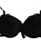 Roberto Cavalli Elegant Black Lace Push-Up Bra