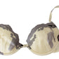 Ermanno Scervino Silk Blend Push-Up Bra in Beige and Gray