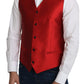 Dolce & Gabbana Ravishing Red Silk Formal Vest