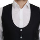 Dolce & Gabbana Elegant Blue Silk-Blend Formal Vest