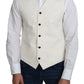 Dolce & Gabbana Elegant Off-White Silk Formal Vest