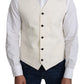 Dolce & Gabbana Elegant Off-White Silk Formal Vest