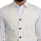 Dolce & Gabbana Elegant Off-White Silk Formal Vest