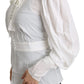 Dolce & Gabbana Elegant White Scarf Neck Blouse