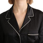 Dolce & Gabbana Elegant Silk Black Button-Up Blouse