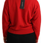 Dolce & Gabbana Radiant Red Cartoon Motive Cashmere Sweater