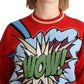 Dolce & Gabbana Radiant Red Cartoon Motive Cashmere Sweater