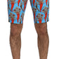 Dolce & Gabbana Chic Blue Chili Print Casual Shorts