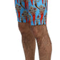 Dolce & Gabbana Chic Blue Chili Print Casual Shorts