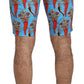 Dolce & Gabbana Chic Blue Chili Print Casual Shorts