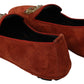 Dolce & Gabbana Elegant Orange Leather Moccasin Slippers