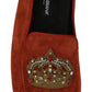 Dolce & Gabbana Elegant Orange Leather Moccasin Slippers