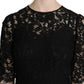 Dolce & Gabbana Elegant Black Lace Sheath Knee-Length Dress