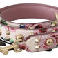 Dolce & Gabbana Chic Floral Pink Leather Shoulder Strap