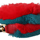 Dolce & Gabbana Red Blue Rabbit Fur Leather Shoulder Strap
