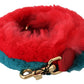 Dolce & Gabbana Red Blue Rabbit Fur Leather Shoulder Strap