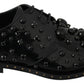 Dolce & Gabbana Elegant Black Crystal Leather Dress Shoes