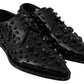 Dolce & Gabbana Elegant Black Dress Shoes with Crystals