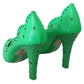 Dolce & Gabbana Green Crystal Floral Heels CINDERELLA Shoes
