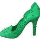 Dolce & Gabbana Green Crystal Floral Heels CINDERELLA Shoes