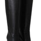 Jimmy Choo Elegant Black Calf Leather Heeled Boots