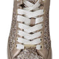 Jimmy Choo Ballet Pink Glitter Leather Sneakers