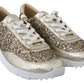 Jimmy Choo Antique Gold Glitter Leather Sneakers