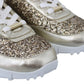 Jimmy Choo Antique Gold Glitter Leather Sneakers