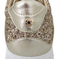 Jimmy Choo Antique Gold Glitter Leather Sneakers