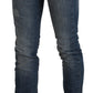 Ermanno Scervino Chic Mid Waist Skinny Denim in Blue Washed