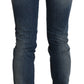 Ermanno Scervino Chic Mid Waist Skinny Denim in Blue Washed