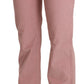 Ermanno Scervino Chic Pink Mid Waist Straight Trousers