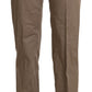 BENCIVENGA Elegant High Waist Straight Pants in Brown