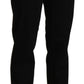 BENCIVENGA Elegant High Waist Straight Black Trousers