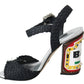 Dolce & Gabbana Elegant Black Ankle Strap Sandals with LED Lights